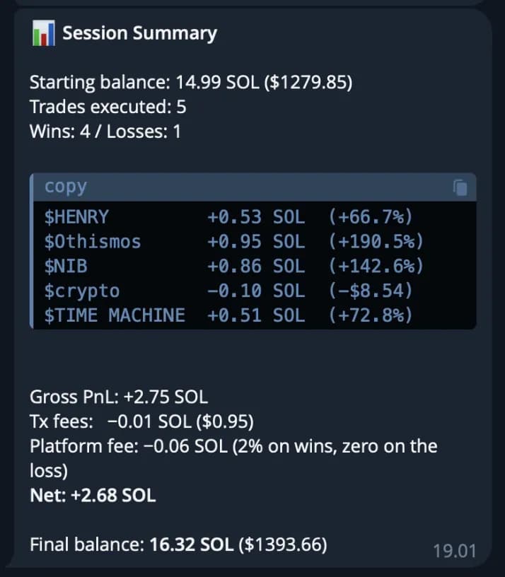 Clawd Sniper โ summary screen sent when you stop the agent